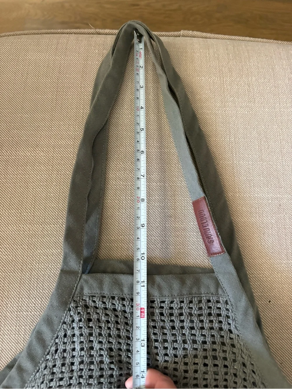 SAND CLOUD Net Market Bag Grey 100% organic COTTON. NWOT